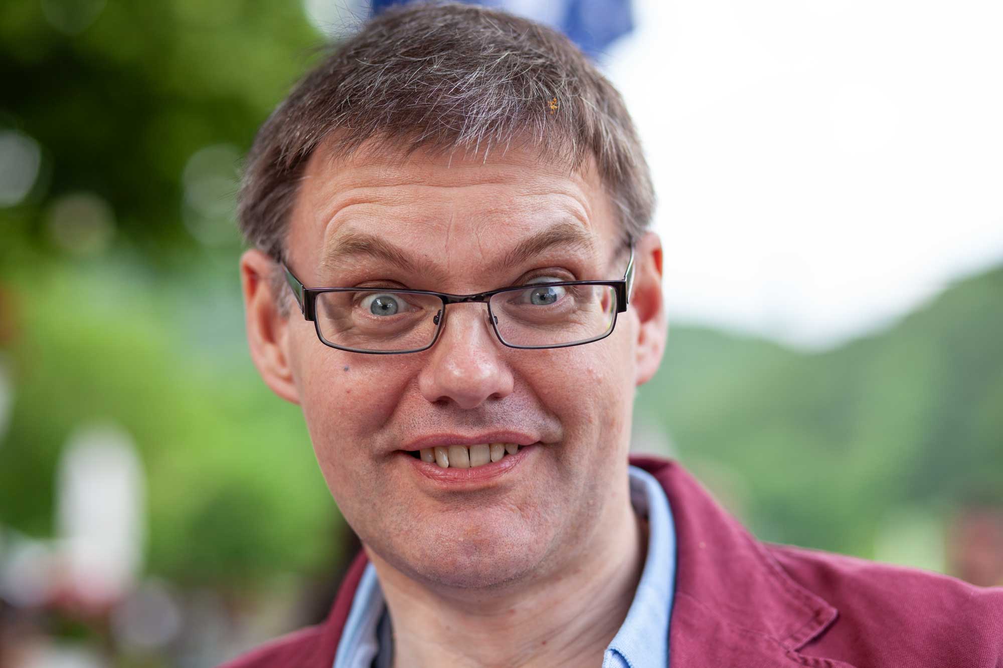 david pulling a face