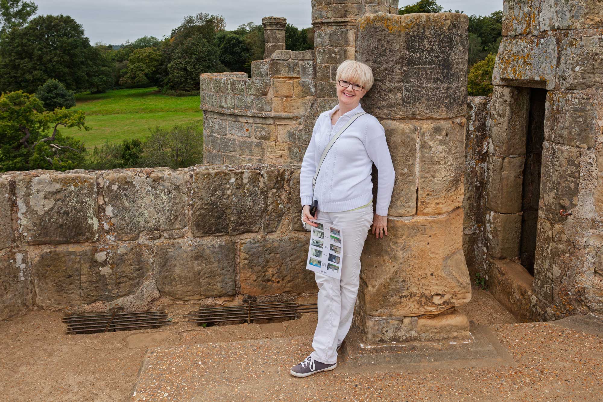 Pat at Bodiam Castle