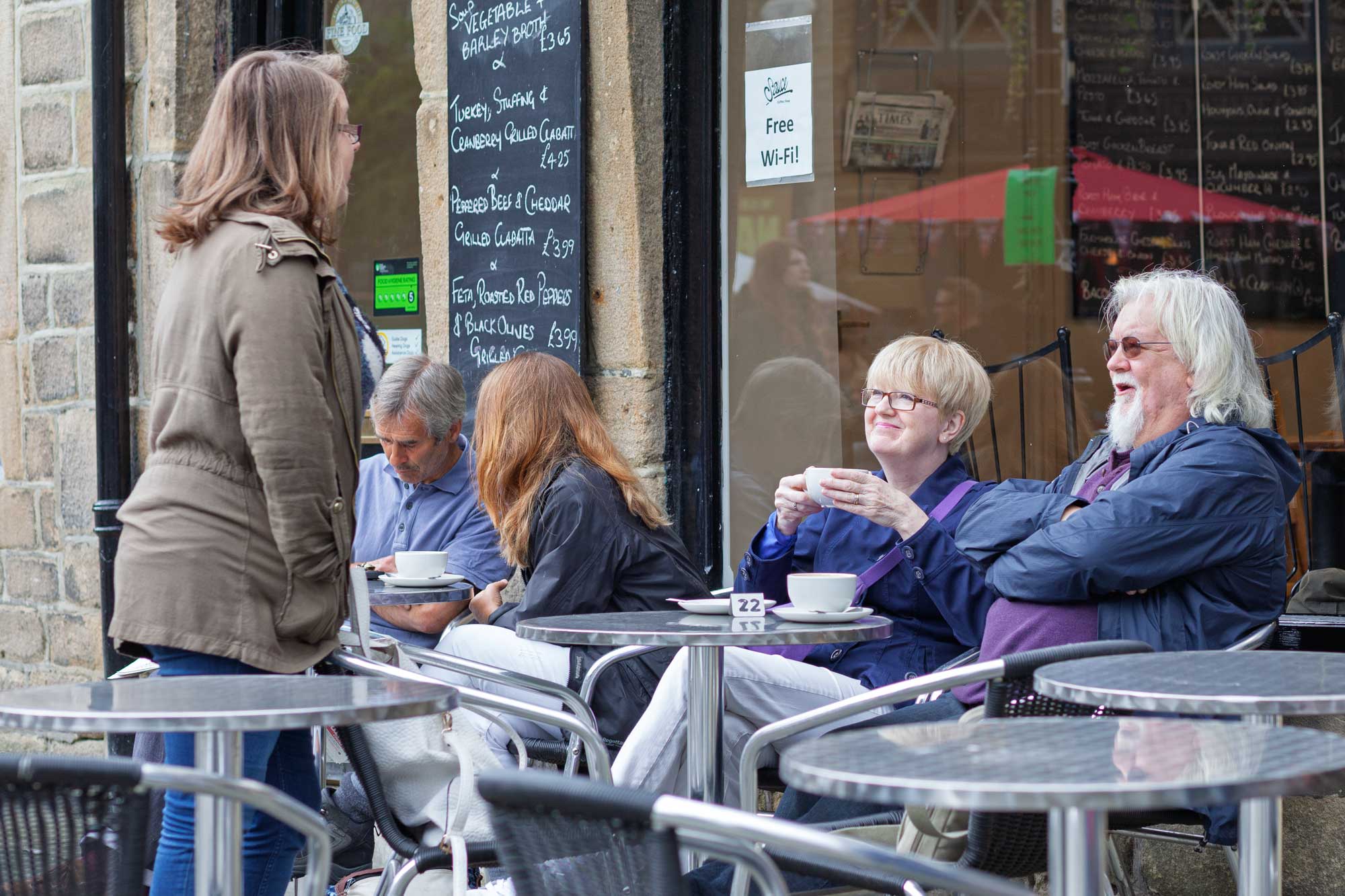 Gaby, Pat and Chris in Hebden Bridge