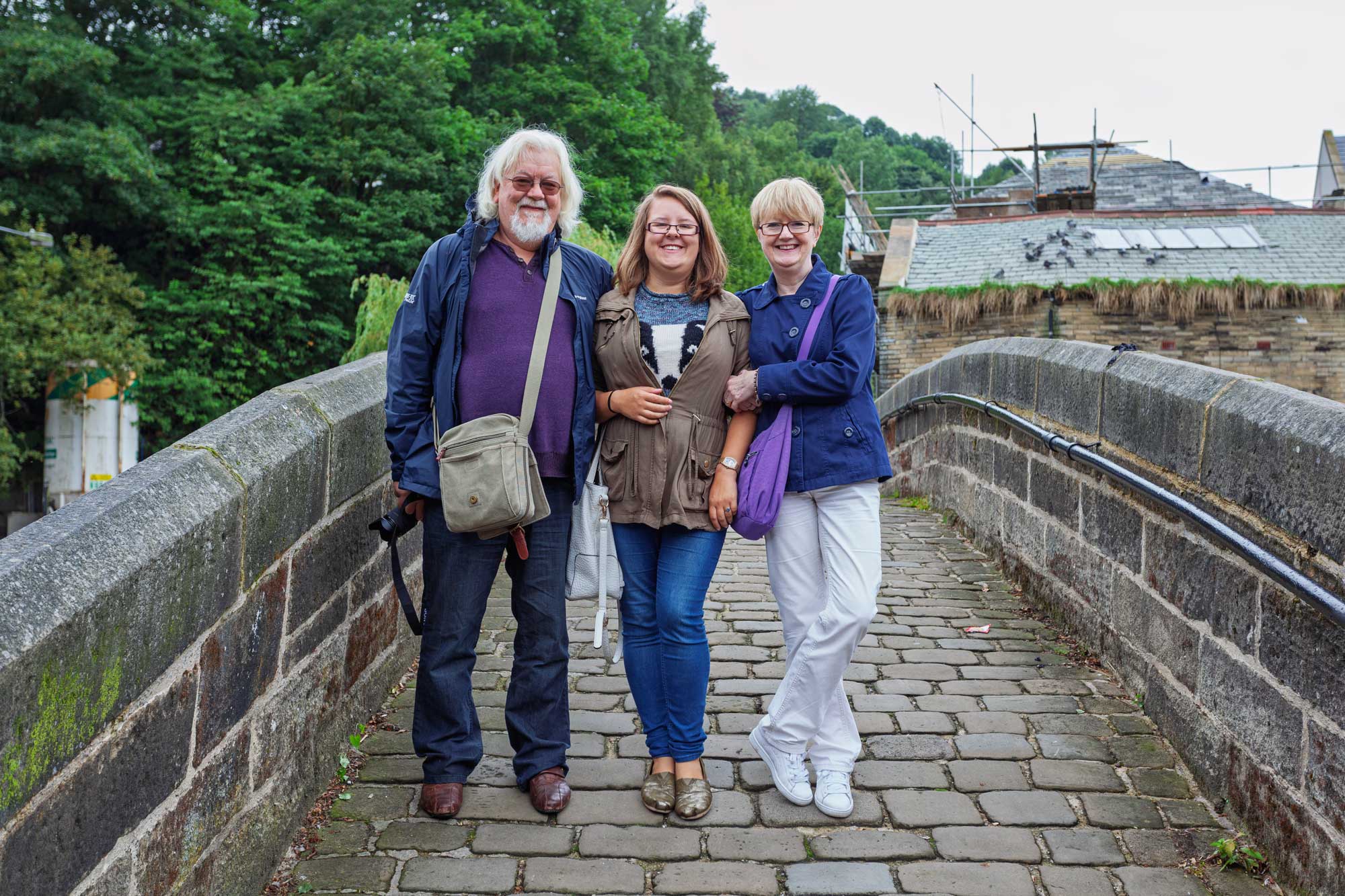 Gaby, Pat and Chris in Hebden Bridge