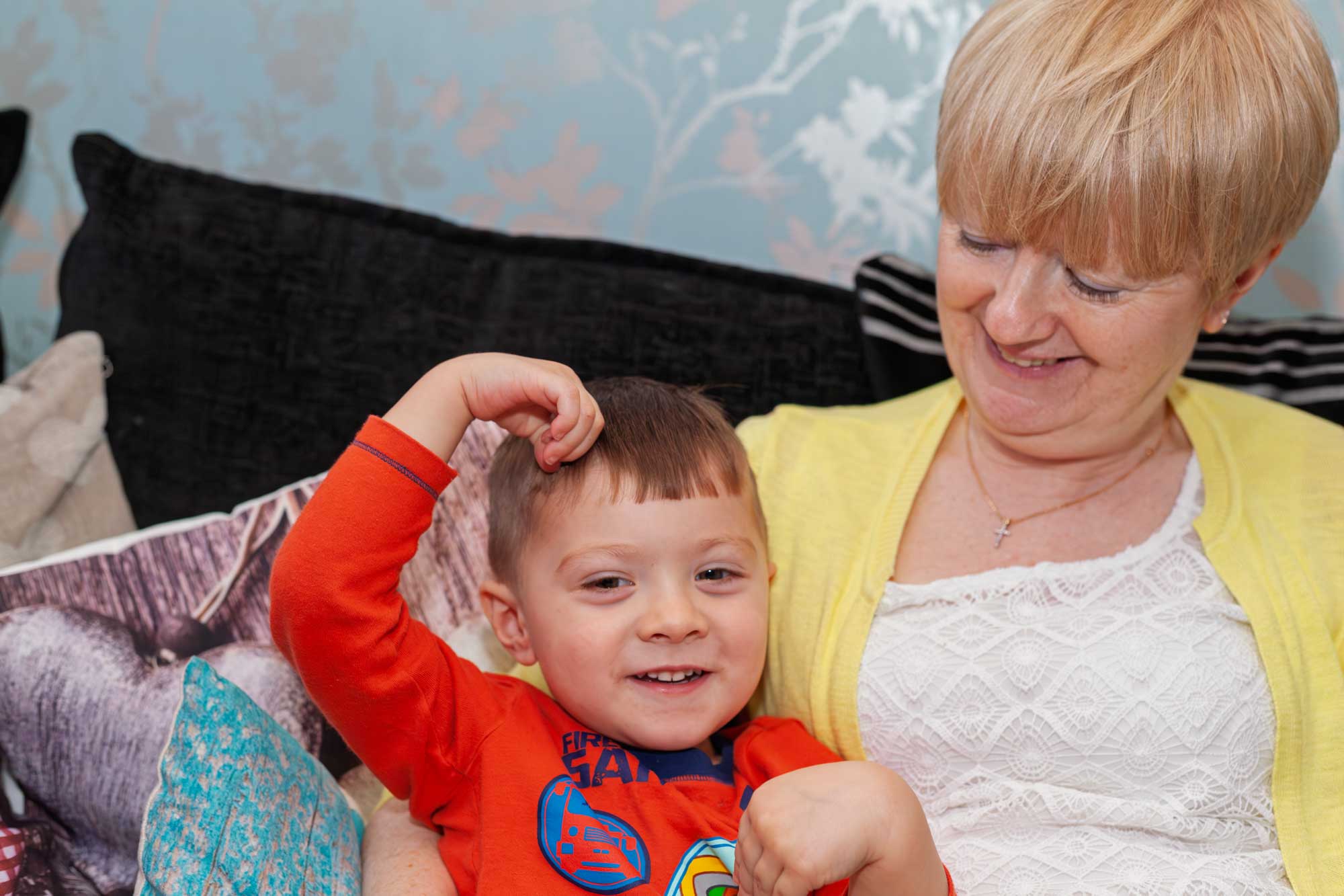 Louis Reading with Pat in December 2014