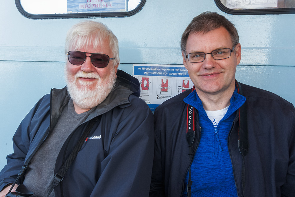 chris and me on the boat back from the farne islands