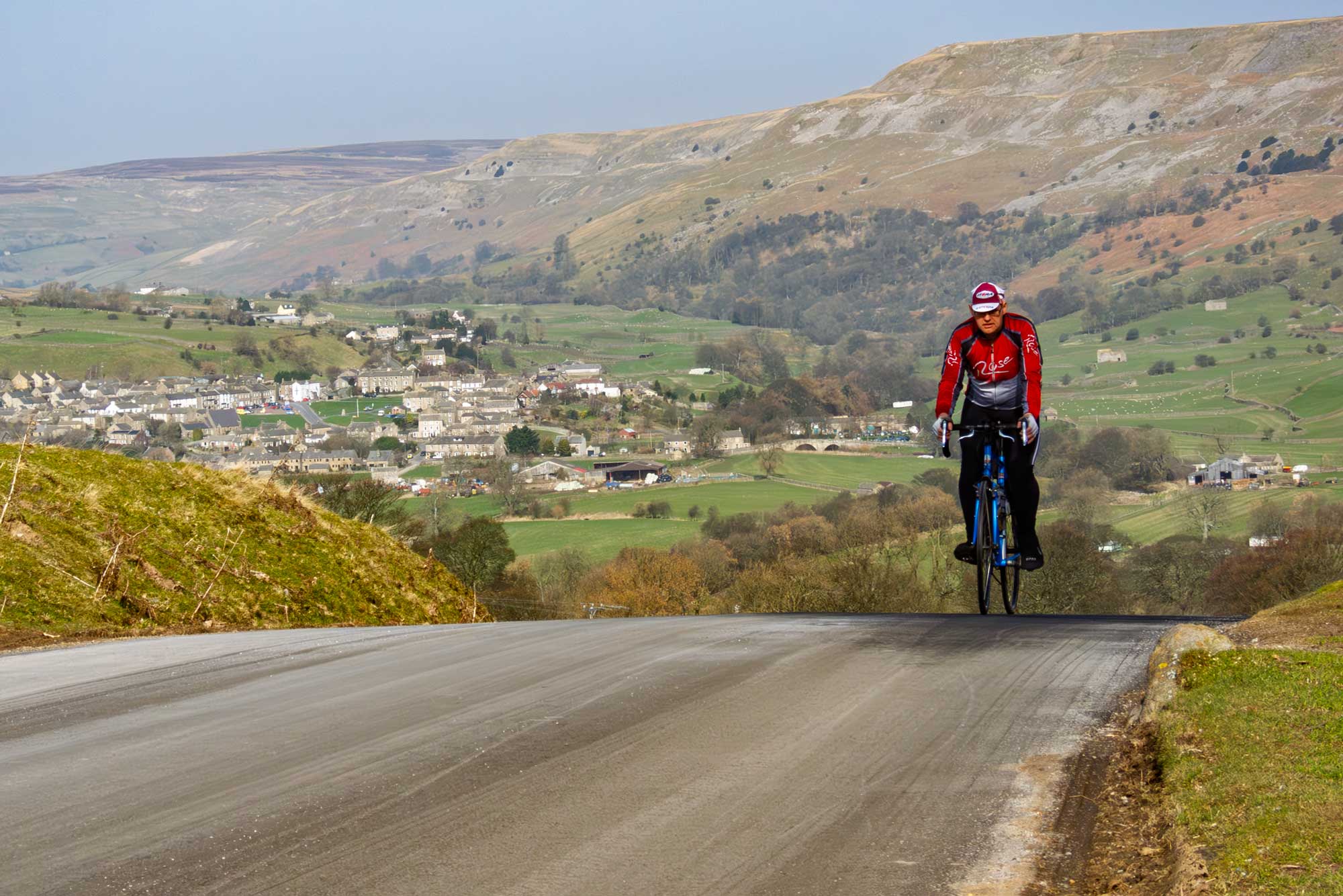 On Bike on hill between Grinton and Redmire