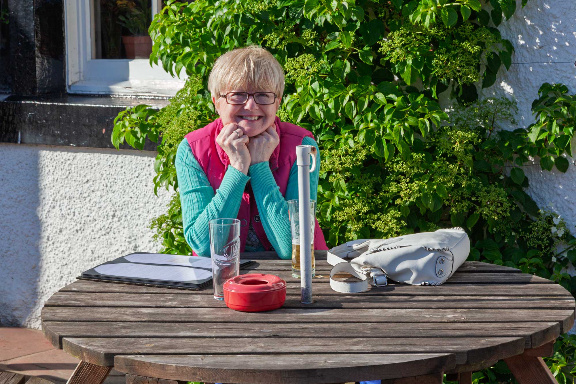 pat outside the pub in salkeld