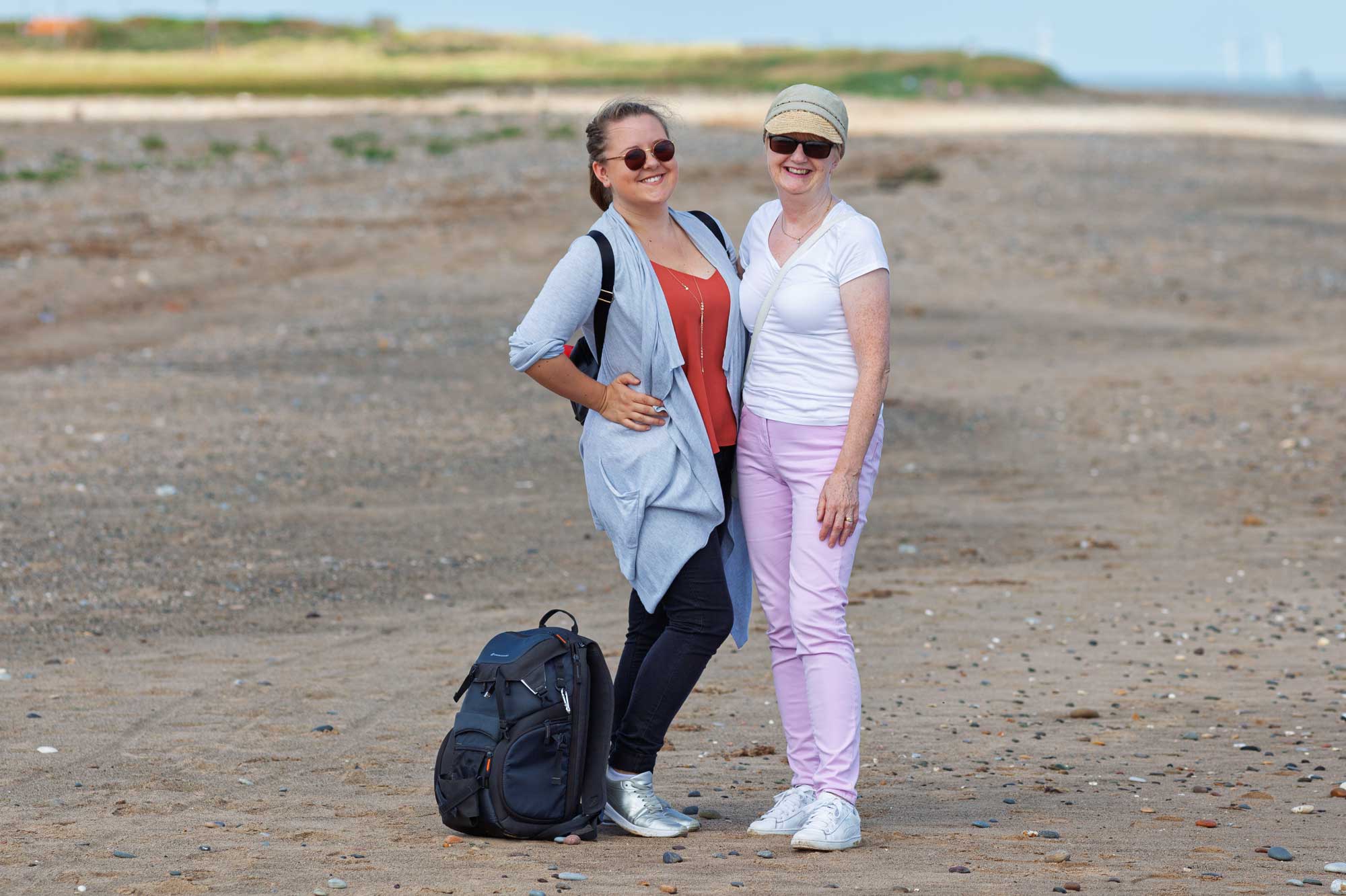 Gaby and Pat on the beach at Spurn Head