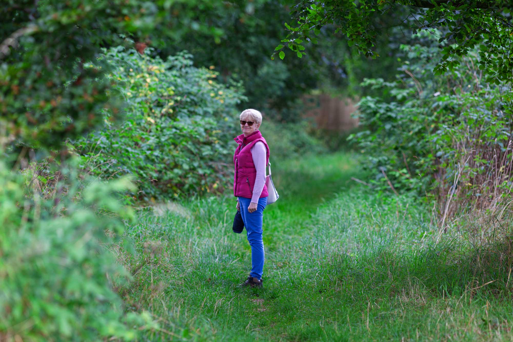 Pat walking in Sledmere