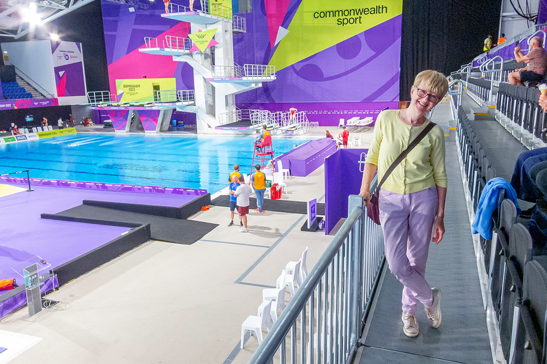 pat at the swimming arena