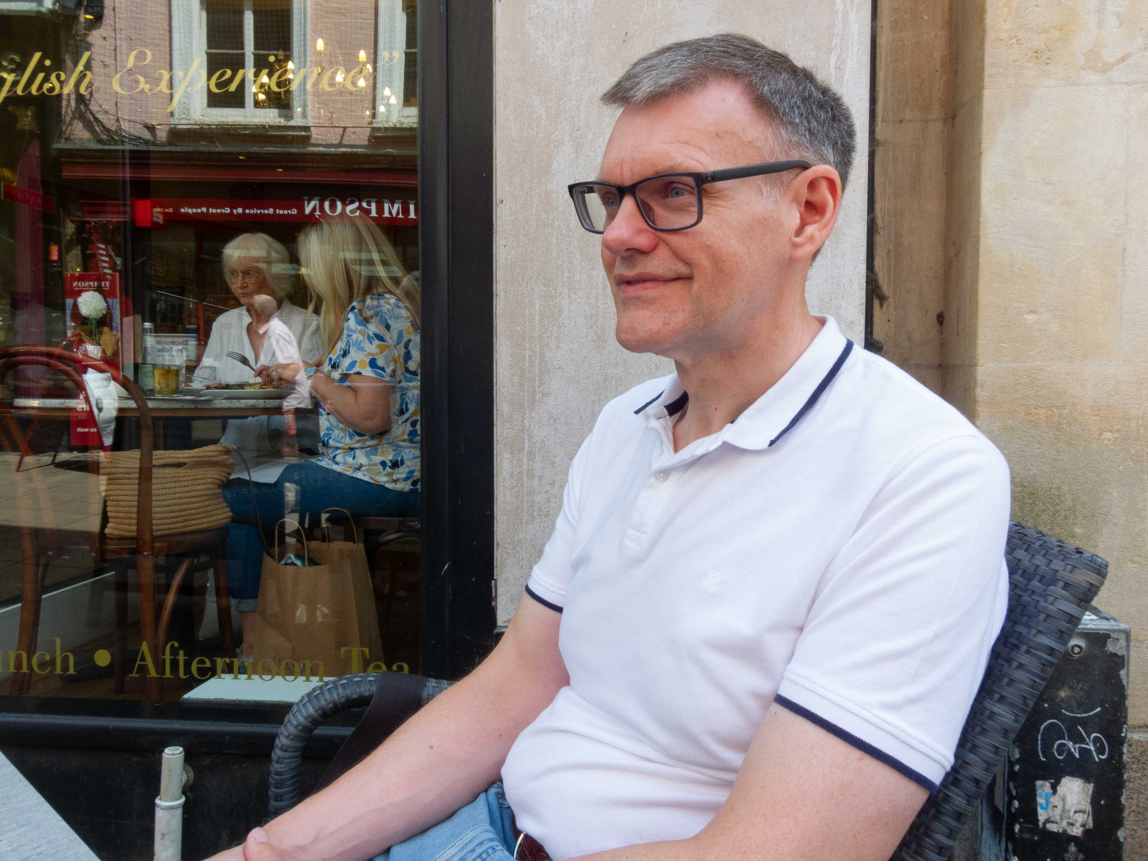 me at a cafe in norwich