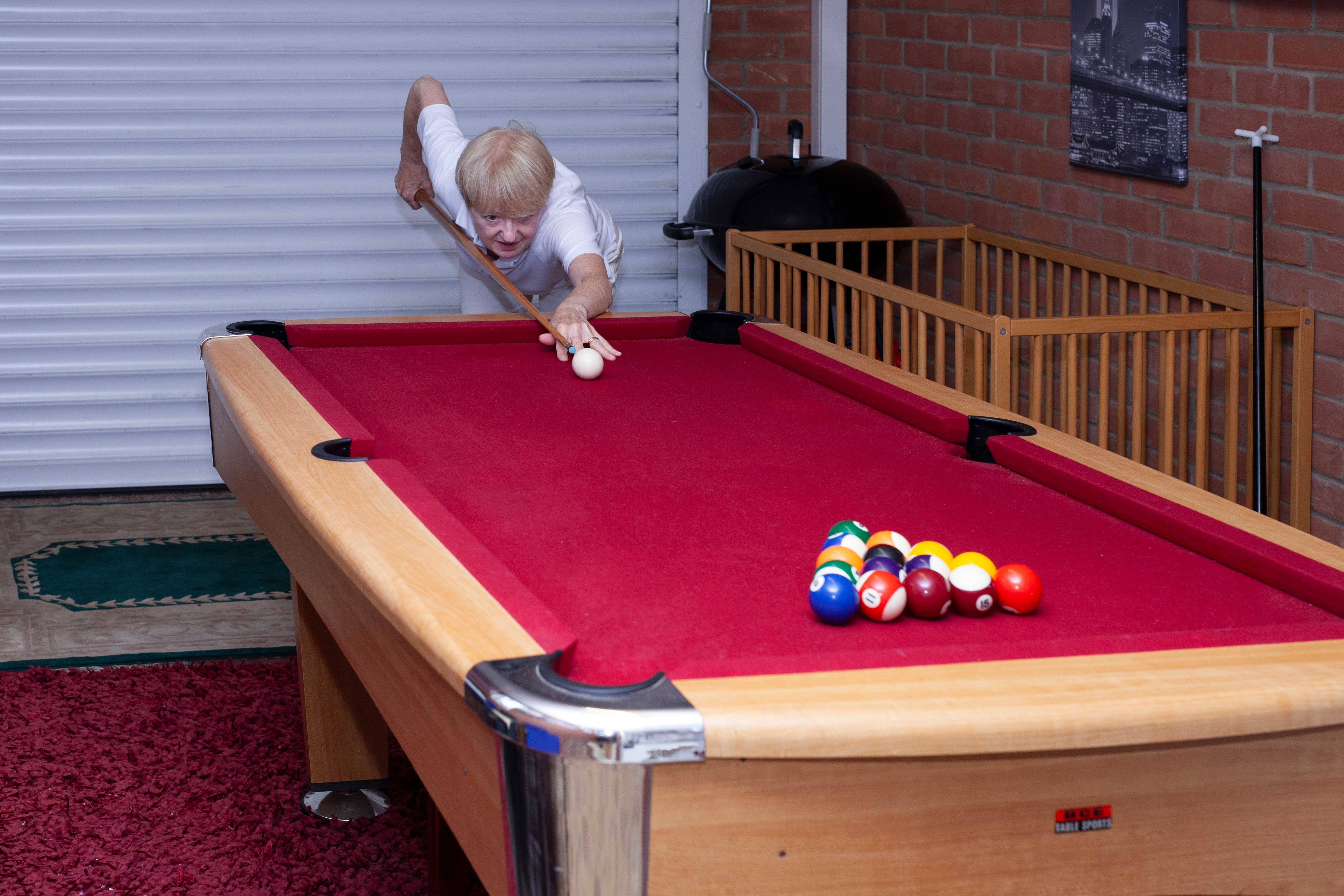 pat playing pool at valdoon